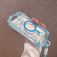 thumbnail image 4 of for iPhone 16 Plus Clear Magnetic Case with Anti-Drop Wrist Strap, Military Grade Drop Protection Anti-Yellowing Cell Phone Cover - Rugged Durable Shockproof Protective Bumper Case, Blue, 4 of 9