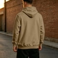 thumbnail image 4 of Hearthz Mens Hoodie Dropp Shoulder Long Sleeve Mens Hoodie Sweatshirt Streetwear Oversized Winter Mens Sweatshirt with Pocket Khaki XXL, 4 of 6