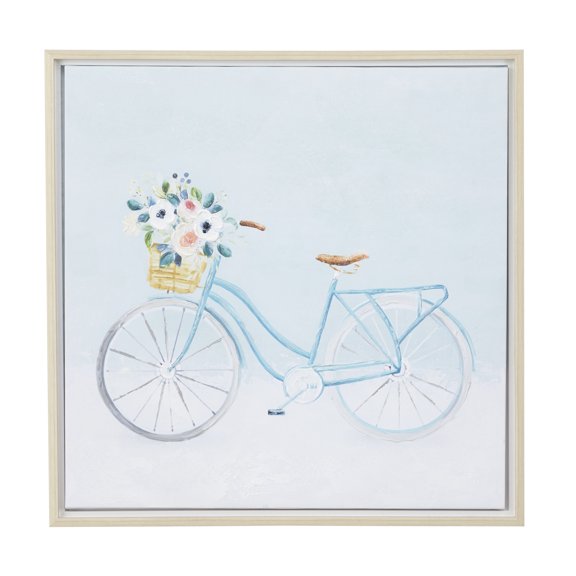 1" x 25" Bike Framed Wall Art with Tan Frame, by DecMode