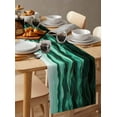 thumbnail image 6 of ERUNPONLY Teal Turquoise Marble Table Runner - 70 Inch Long Abstract Wave Lines Cotton and Linen Blended Dress Scarves Farmhouse Table Runner for Kitchen Dining, Coffee Table, 13" x 70", 6 of 8