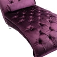 thumbnail image 2 of MAYEERTY Velvet Chaise Lounge Indoor,Button-Tufted Upholstered Chaise Lounge Chair with Pillow for Bedroom Living Room Office，Purple Velvet, 2 of 5