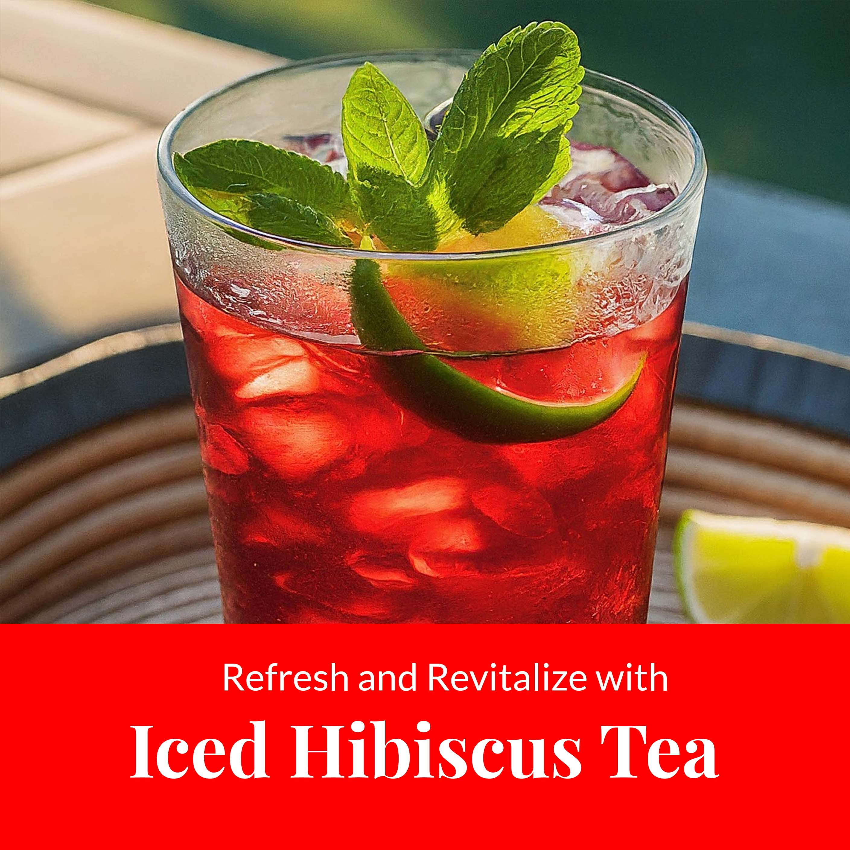 Akshit Hibiscus Tea Bags, Natural Hibiscus Flowers,  50 Count, Caffeine Free Herbal Tea, Calming & Refreshing. Pack Of 2