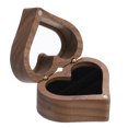 thumbnail image 1 of Caja de anillos de madera, cajas de anillos en forma de corazón con 2 ranuras, negra, 1 of 7