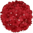 thumbnail image 5 of Silk Hydrangea Heads Artificial Flowers Heads with Stems for Home Wedding Decor,Pack of (Red), 5 of 5