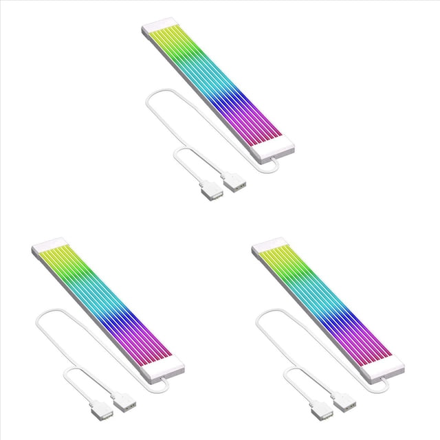 3X Cable de Extensión de Alimentación RGB Cable de Extensión de Alimentación ARGB Barra de Tira de Luz LED RGB de 5 V y 3 Pines para Carcasa de PC