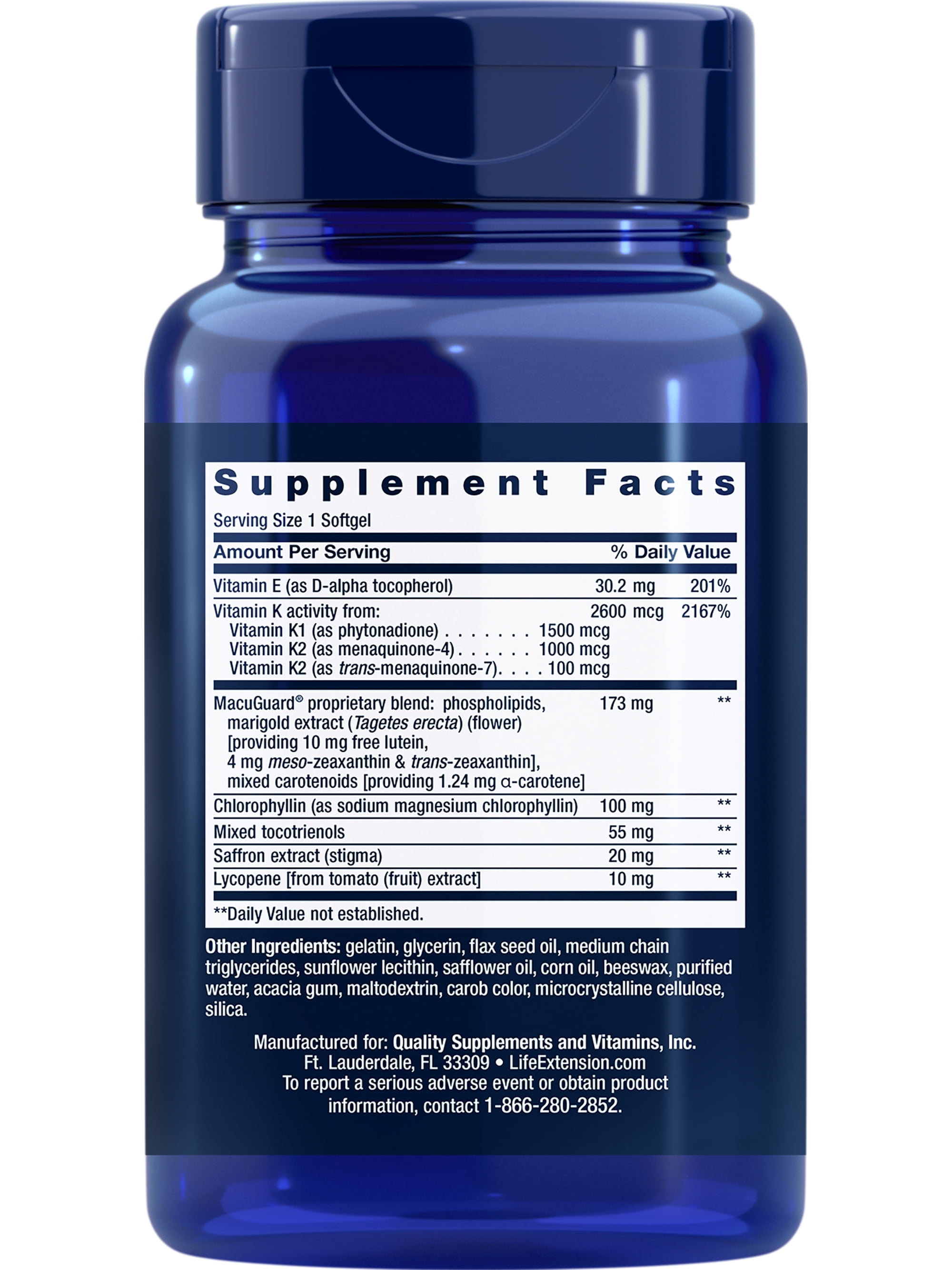Life Extension Once-Daily Health Booster, vitamins E, K1 & K2, phospholipids, fat-soluble nutrients for eye health, bone health, heart health, gluten free, 1 daily, non-GMO, 60 softgels