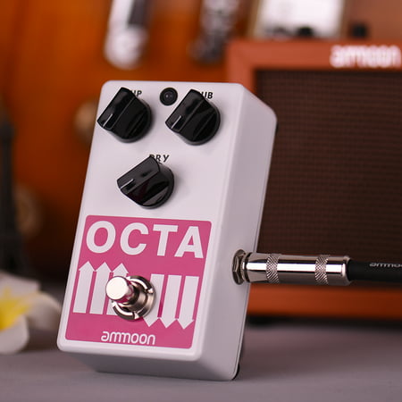 ammoon OCTA Electric Guitar Precise Polyphonic Octave Generator Effect Pedal Supports SUB/ UP Octave & Dry Signal Full Metal Shell with True