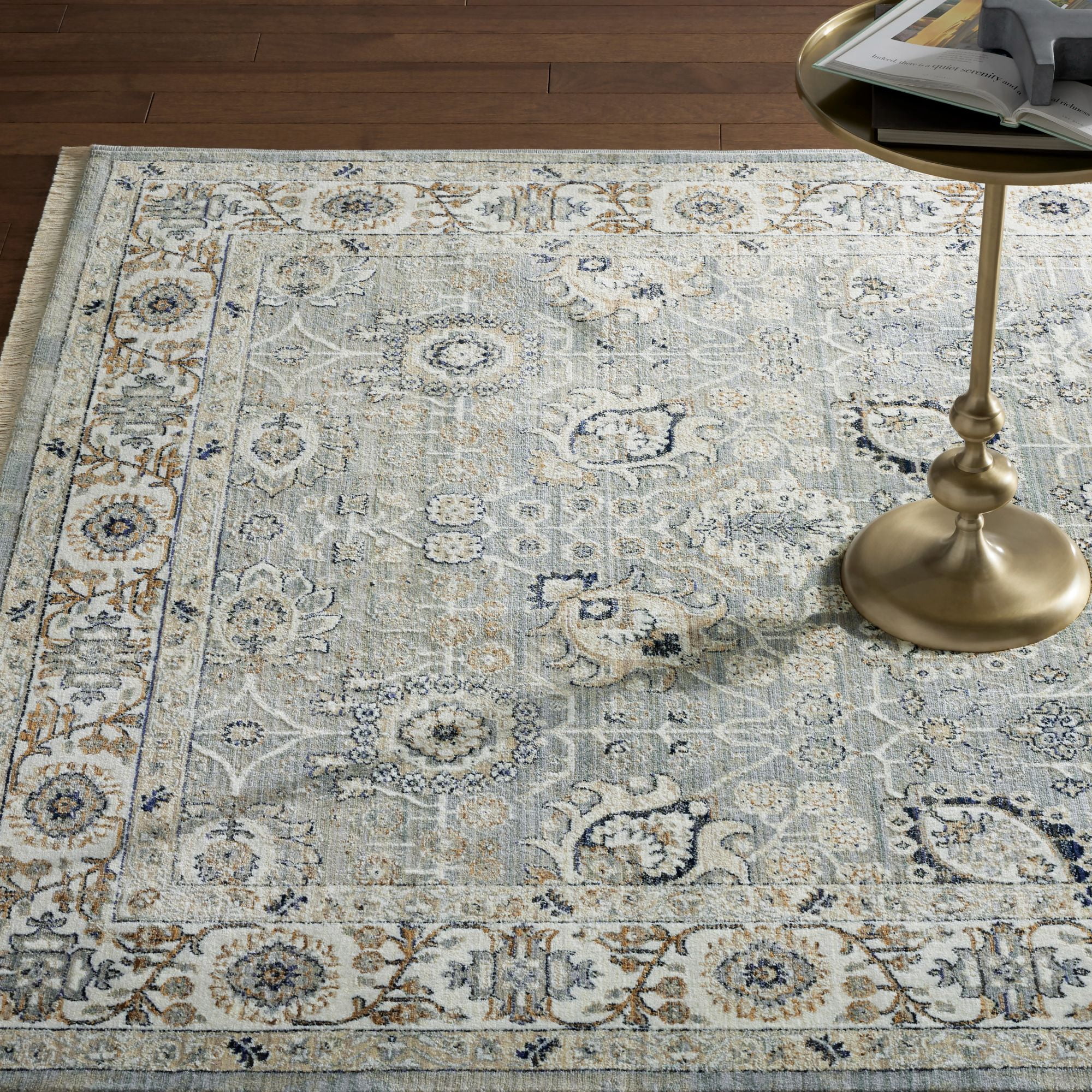 Everloom Carina Everette Vintage Medallion Runner Area Rug, Grey/Ivory, 1'10"x7'10"