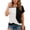 Black-White, variant on SOMER Women's Ruffle V-Neck Peplum Style Blouse Flowy Swiss Dot Top with Lace Trim, Dressy Casual Short Sleeve for Work