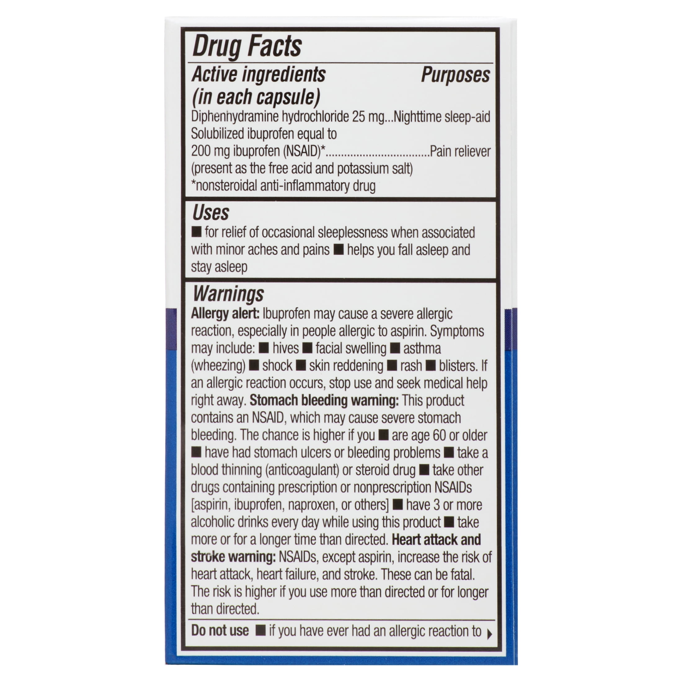 Equate Ibuprofen PM Softgels, Solubilized Ibuprofen 200mg, Diphenhydramine HCI 25 mg, 40 Count