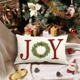 thumbnail image 4 of Christmas Pillow Covers 12x20 Inch,Joy Christmas Decorations Pillows Decorative Throw Pillow Cases,Wreath Xmas Lumbar Cushion Covers for Winter Holiday Couch Green(23), 4 of 6