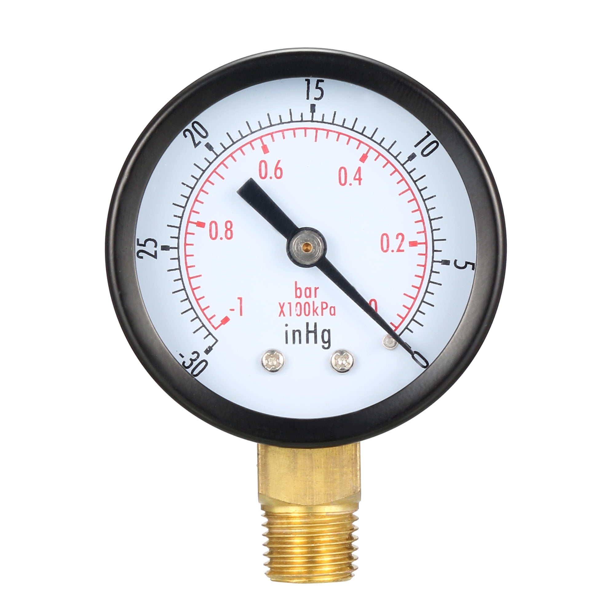 Pool Filter Pressure Gauge Pool Filter Pressure Gauge,-30-0inHg Vacuum/bar 1.8" Dial 1/4" BSPT