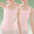 thumbnail image 2 of Coerni Girl's Tank Tops 2 Pack Cute Ruched Spaghetti Strap Camisole Slim Fit Undershirts Cotton Dance Bra Athletic Yoga Casual Tight, 2 of 7