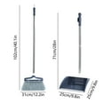 thumbnail image 3 of Broom and Dustpan Set | Stainless Steel | Long Handle Windproof Dustpan with Teeth | Multi-Layer Firm Bristles | Space-Saving Design | 9.84x9.84x28.35in | Silver | 1.5lb, 3 of 7