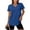 *Blue, variant on Women's V Neck Short Sleeve Solid Color Athletic T-Shirt ,Casual Loose Sport Top Green,Womens Plus S