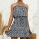 thumbnail image 2 of Vestido HUOGUO de verano sin tirantes con estampado sin mangas para mujer, 2 of 5