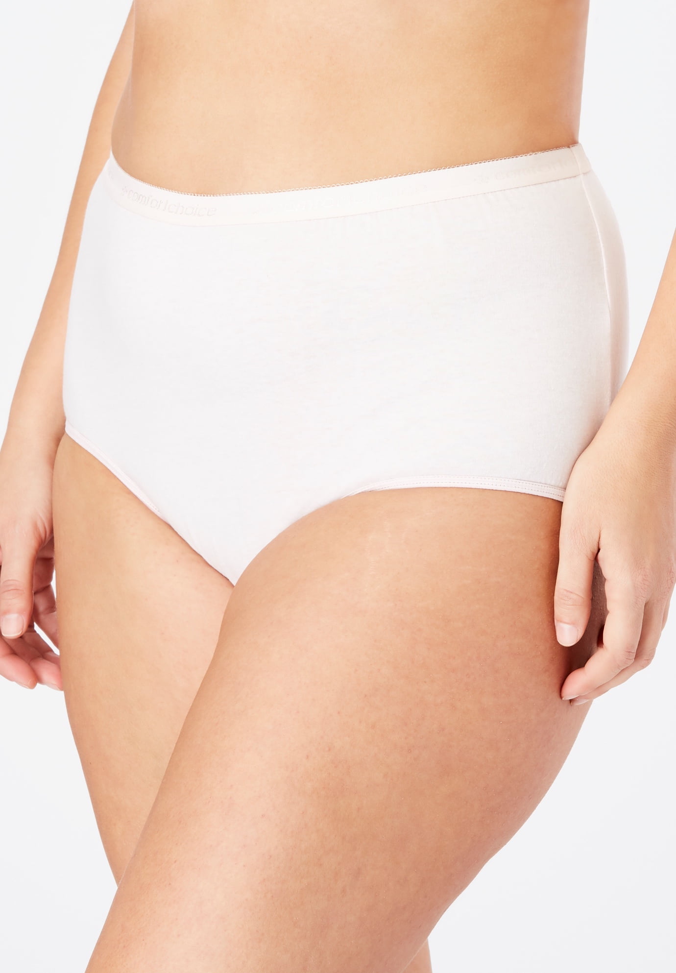 Comfort Choice Women's Plus Size Cotton Brief 10-Pack Underwear 