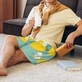 thumbnail image 6 of Rocae Lemons Chamomile Flowers And Leaves for Men's Soft Sleep Pajama Shorts, Waistband and Pockets, 6 of 9