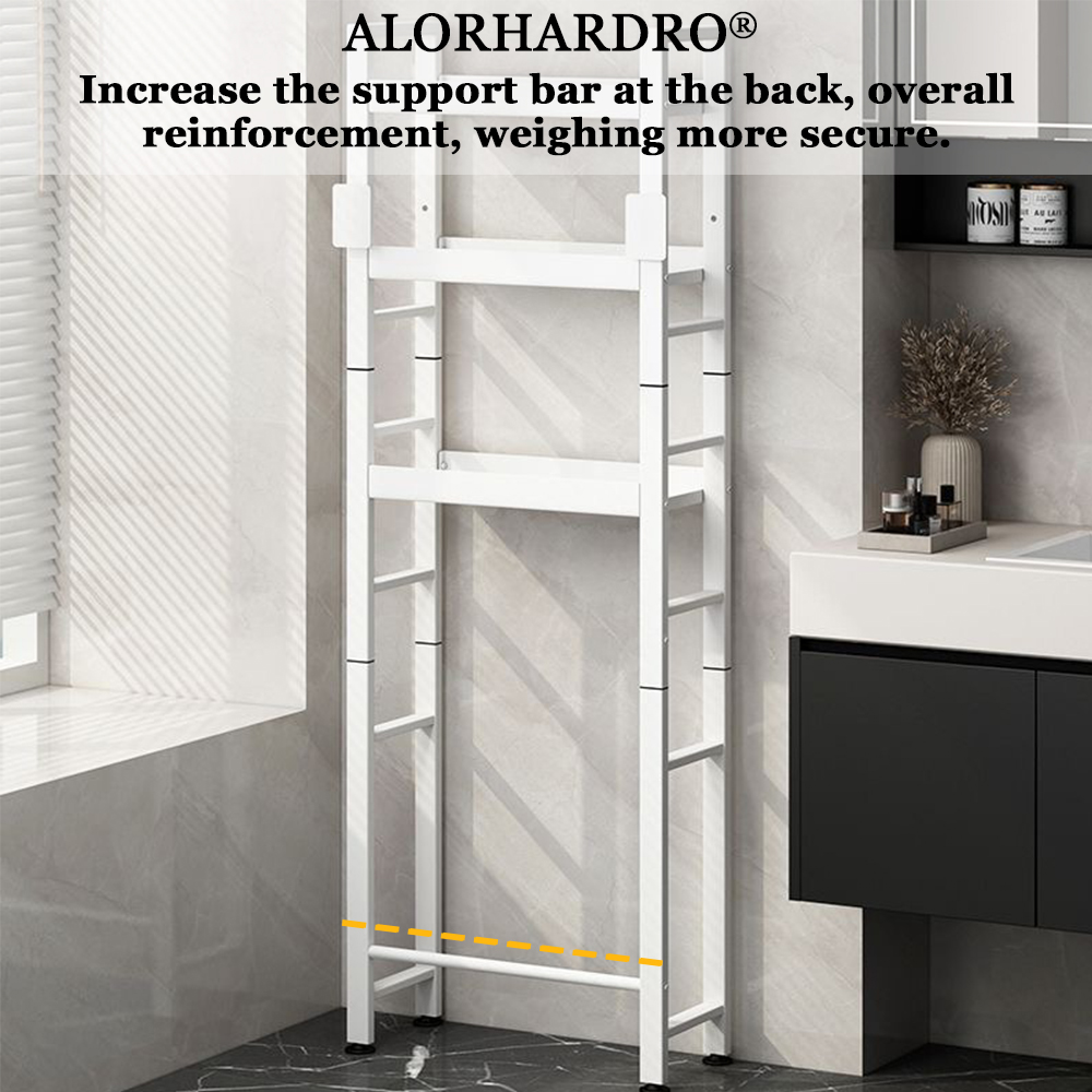 ALORHARDRO Over The Toilet Storage Rack, 3-Tier Metal Bathroom Organizer Stable Freestanding Toilet Rack Storage Shelves Space Saver, White