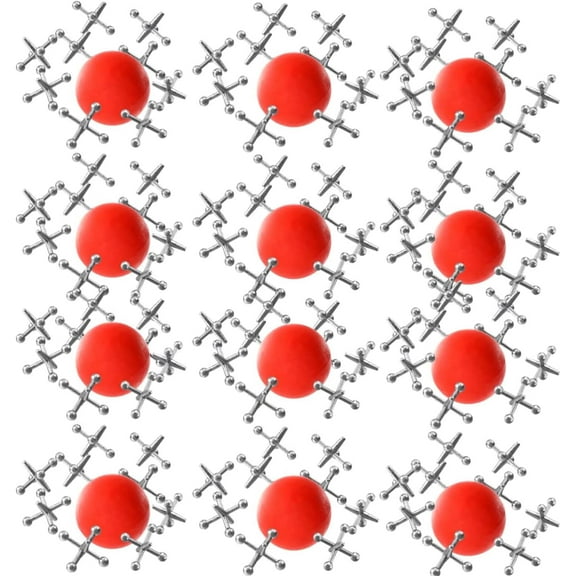 Kicko Metal Jacks Set - 12 Sets/Order - Metallic Jacks & Bouncy Ball