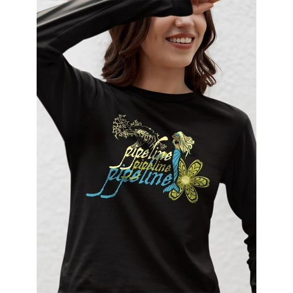 Pipeline Waveflower Mermaid Floral - Women's Long Sleeve