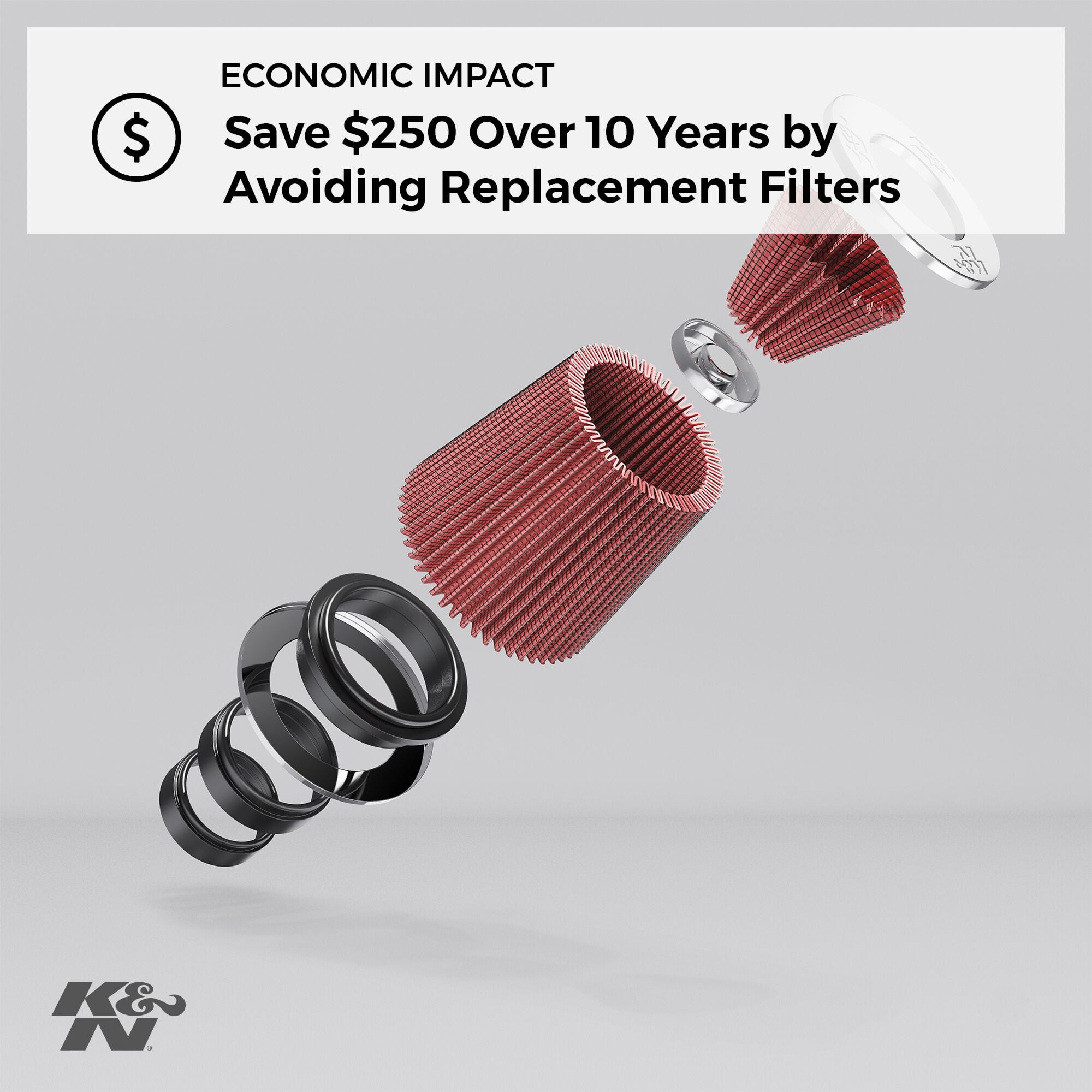 K/&N Round Clamp-On Air Filter RA-0560