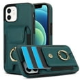 thumbnail image 2 of Dteck Card Slots Wallet Case for iPhone 11,Shockproof Premium PU Leather Kickstand Protective Cover with Ring Holder Back Case,Green, 2 of 8