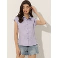 thumbnail image 2 of Camisa A Cuadros Con Cuello Abotonado Con Pu?os Enrollados Y Botones Lila M, 2 of 5