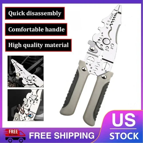 Multifunctional Adjustable Wire Stripper Cutter Crimper Terminal Tools Pliers Us