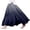 Navy, variant on Women's Summer Printed Linen Wrap Skirt Elastic Waist A Line Boho Beach Skirt Flowy Long Maxi Skirt Vacation