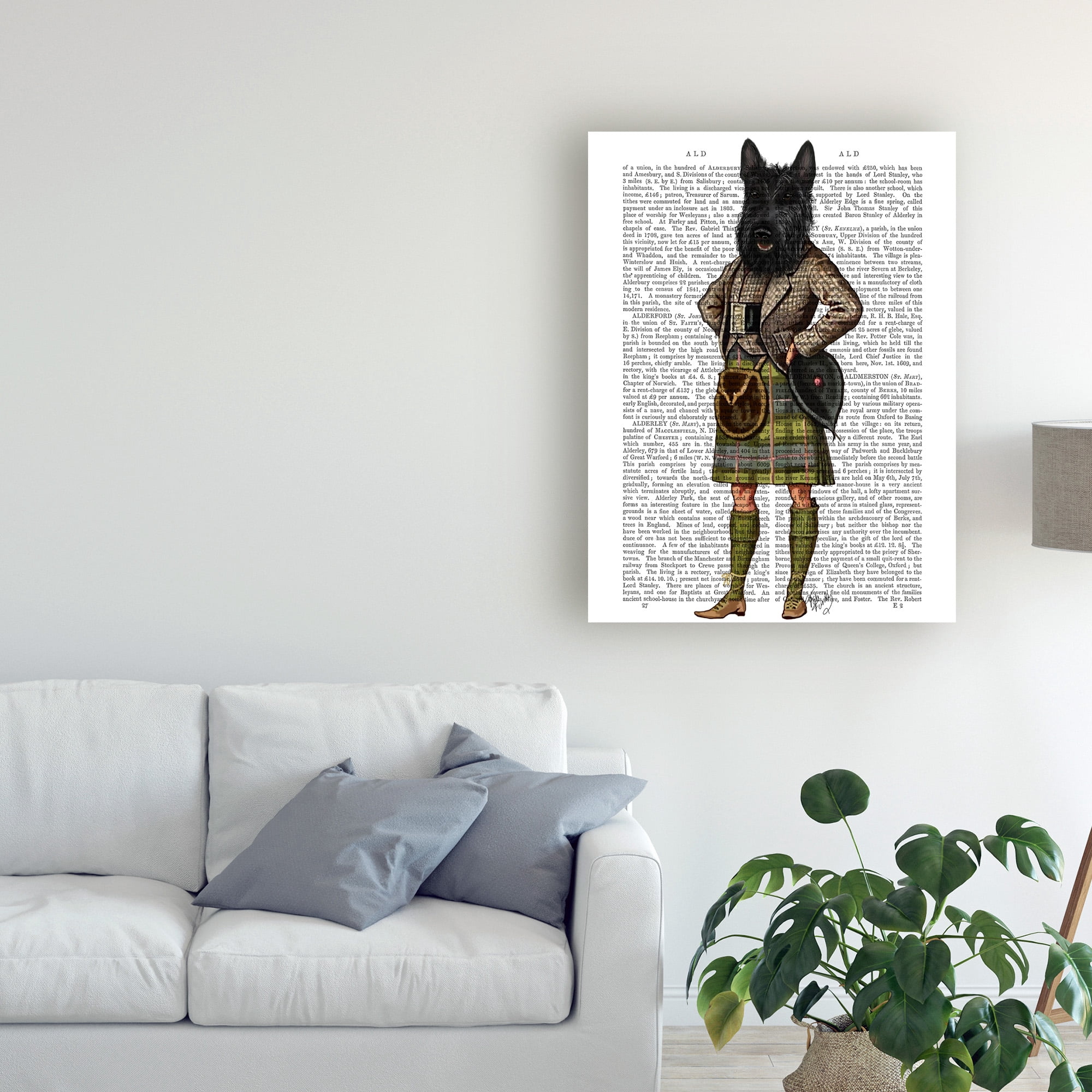 Trademark Fine Art 'Scottish Terrier In Kilt' Canvas Art by Fab Funky