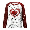 thumbnail image 4 of Penkiiy T-Shirt Décontracté à Col Rond pour Femmes, Manches Longues, Mignon, Tendance, Grande Taille, Imprimé Cœur, TG Rouge, 4 of 5