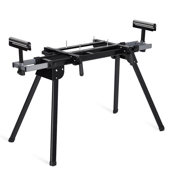 Ourlova Miter Saw Stand Universal Miter Saw Table 440 LBS Load Capacity 76-4/5 Adjustable Folding Saw Stands Fits Most Table Saws with Quick Release Mounting Brackets End Stops for Repeat Cutting