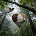 thumbnail image 3 of Handmade Alpaca Fiber Bird Nesting Heart, Valentines Day Gifts for Him Her, Refillable Birds Haven Heart Shape Hummingbird Nesting, Garden Decor,Hummingbirds Lovers Home, 3 of 5