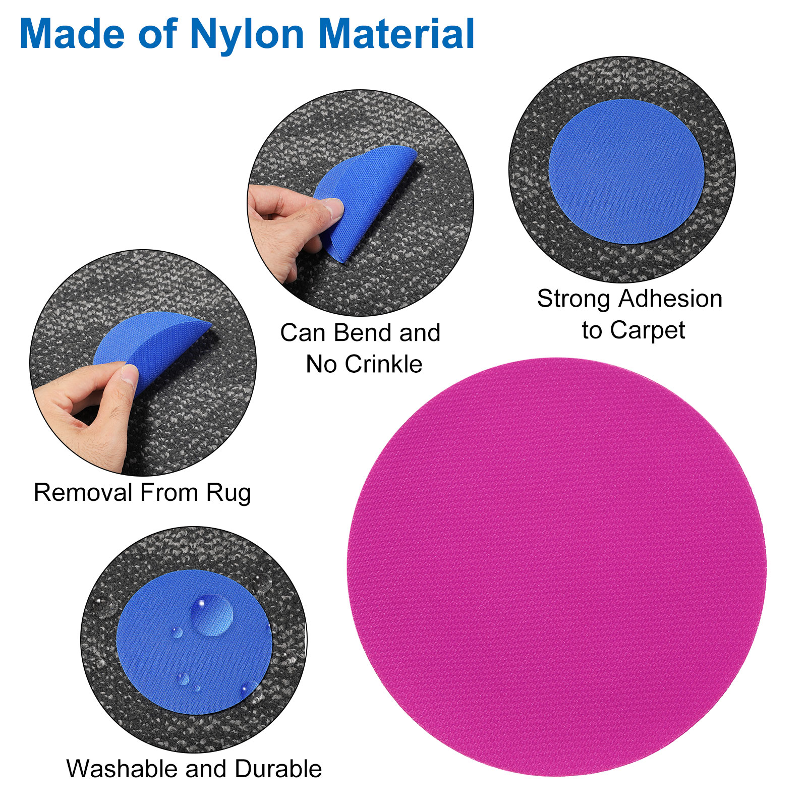 Unique Bargains Carpet Spot Markers for Classroom Carpet Teacher Supplies Rose Red