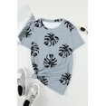 thumbnail image 1 of ABPHQTO Camiseta Mujer Cuello Redondo Gris Estampado Plantas Tropicales, 1 of 5