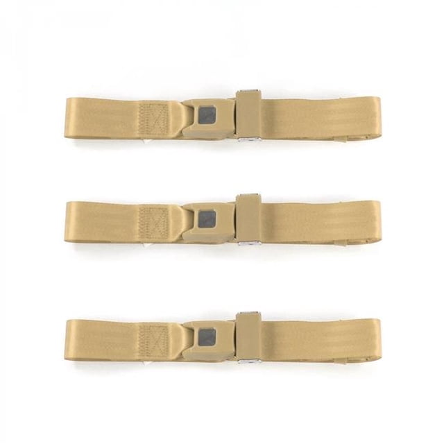 Standard 2 Point Tan Lap Bench Seat Belt Kit for 1949-1951 Ford - 3 Belts