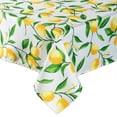 thumbnail image 4 of Contemporary Home Living Lemon Bliss Rectangular Zippered Outdoor Tablecloth - 84" - White and, 4 of 8