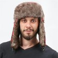thumbnail image 4 of Sombrero de cazador de invierno - Sombrero de piloto de caballería rusa para hombres y mujeres - Sombrero esquimal de nieve con orejeras para clima frío / 6 colores disponibles, 4 of 5