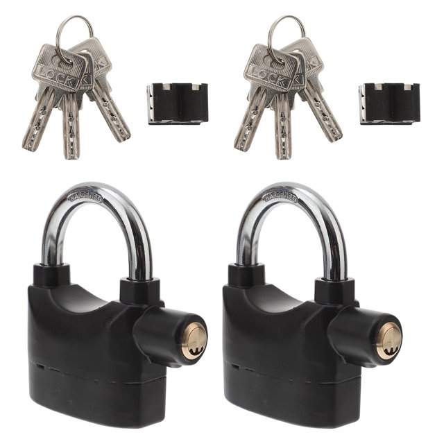 MasteelfCA 2Pcs Universal Security Alarm Lock Bike Alarm Lock Durable U Bike Lock (Black)