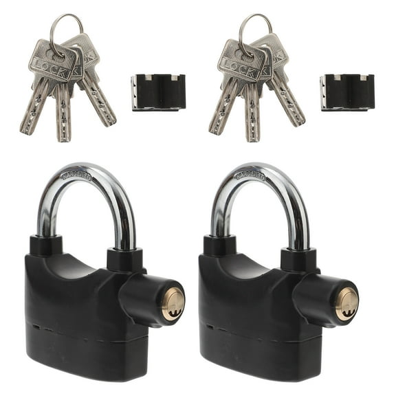 Pcs Security Anti-Theft Padlock Durable Alarm Padlock with 6 Keys (Black)