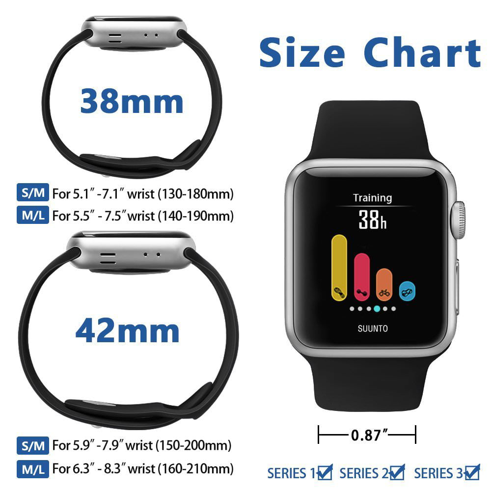 VIPUS Soft Silicone Apple Watch Sport Band Bands 42mm For Women Men ...