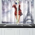 thumbnail image 3 of MKHERT Paris Eiffel Tower Window Curtains Kitchen Curtain Room Bedroom Drapes Curtains 26x39 inch, 2 Piece, 3 of 3