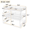 thumbnail image 2 of Harper & Bright Designs Triple Bunk Bed Full XL Over Queen over Queen with Safety Guardrails, Metal Floor Bunk Bed Frame for Boys and Girls, Light White, 2 of 12