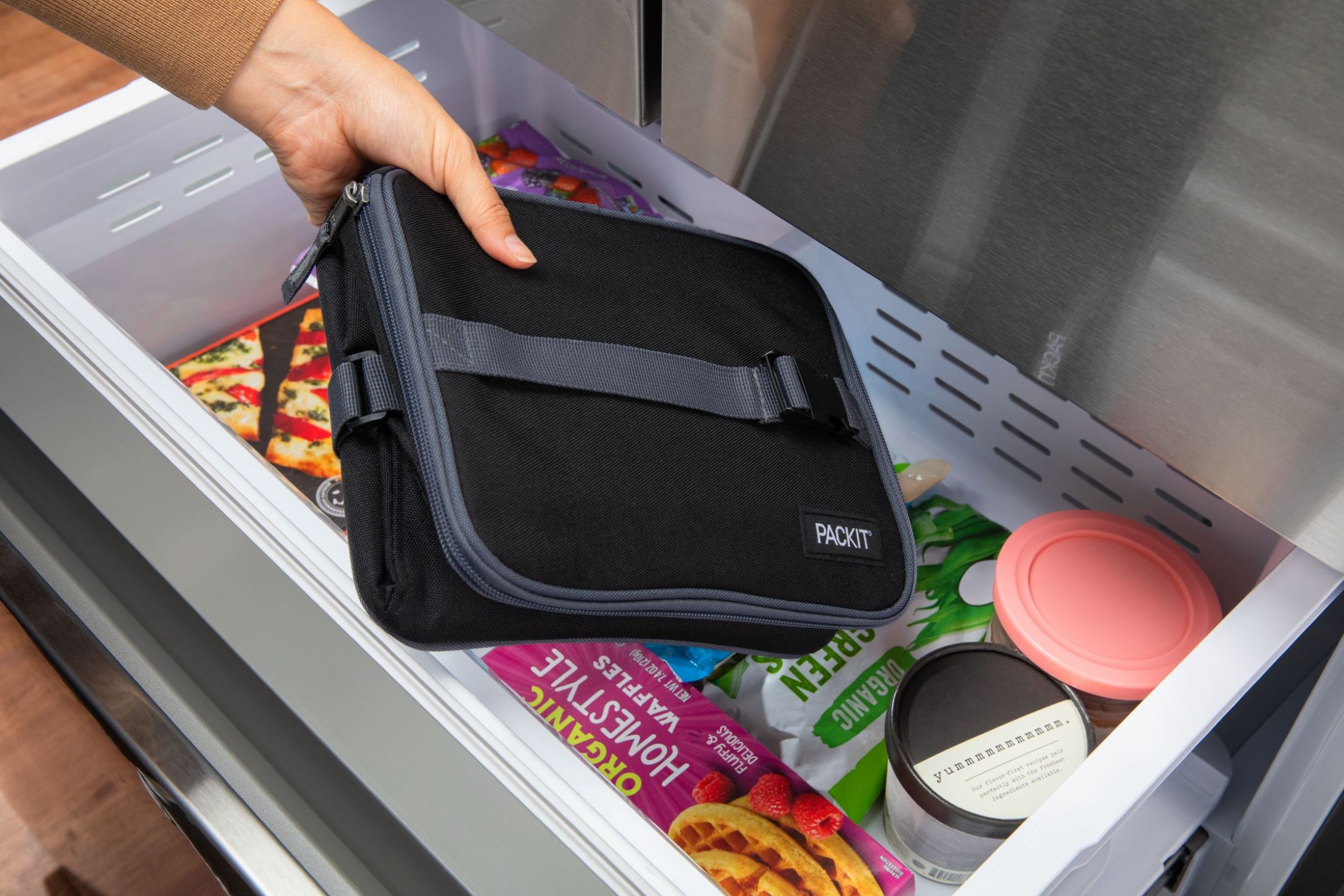 PackIt Freezable Lunch Cooler Bag, Black, 9 Can Capacity photo 6