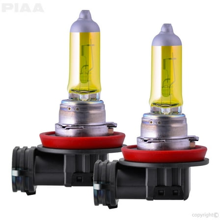 PIAA 22-13411 H11 Solar Yellow Replacement Bulb; 12V; 55W; 2500K; Twin Pack;