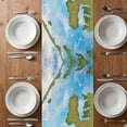 thumbnail image 6 of Lighthouse Table Runner - 108 Inch Long, Kitchen Dining Table Runner Dresser Scarves, Red Black Summer Oil Painting Ocean Beach Farmhouse Decor for Coffee Tables Wedding Party Banquet, 6 of 8