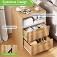 thumbnail image 3 of FANRAL Nightstand Set of 2,LED Nightstands with Charging Station,Fluted Design Bedside Table with RGB LED Lighting,Mid Century Modern Small Dresser with Storagee,Natural Oak Night Stand, 3 of 8