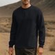 thumbnail image 1 of pstuiky camisas de manga larga para hombre, Sudadera polar cálida de cuello redondo y manga larga de color liso para hombre Tops casuales para hombres xl, 1 of 9