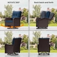 thumbnail image 4 of ALAULM 3PCS Outdoor Conversation Sets with 19" Smokeless Stove, Outdoor Swivel Glider Chair with Glass Top Side Table, Fire Pit Comes with Waterproof Cover and Fire Poker, for Porch Backyard, Navy, 4 of 7